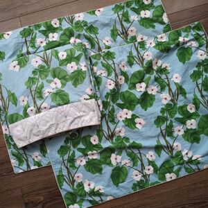 Yves Delorme Paris Hanae Pillow Cases & Queen Flat Sheet Morning Glory Floral